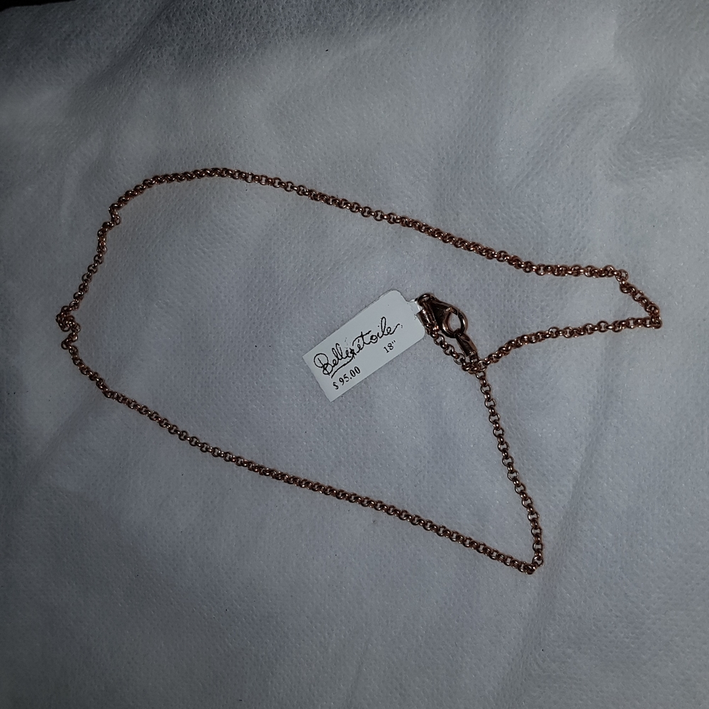 Belle Etoile 18" Rose Gold Plated Sterling Silver Chain.